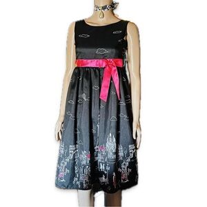 vintage 50s style rockabilly/pin-up dress w/ crinoline, backless top 90s